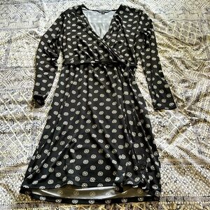 Brooks Brothers black wrap dress size M